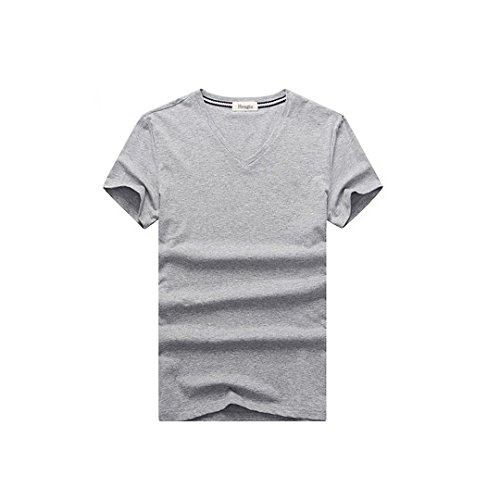 Rakuten - 無地 メンズ Vネック 半袖Tシャツ 《ダークグレー》 《Lサイズ》[ゆうパケット発送、送料無料、代引不可]