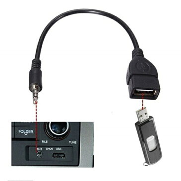 USBメス - AUX 3.5mmオスケーブル 20cm AUX音声変換 フラッシュメモリー 車 再生 LY-U2090 【smtb-KD】[その他CA][便利][定形外郵便、送料無料、代引不可]