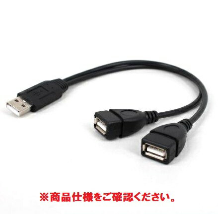 USB2.0 二股分岐ケーブル データ転送充電端子&充電端子 最大500mA (オス-メスx2) 35cm [ケーブル類][定形外郵便、送料無料、代引不可]