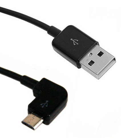 2A高速充電 Micro-USBケーブル L型 90度 