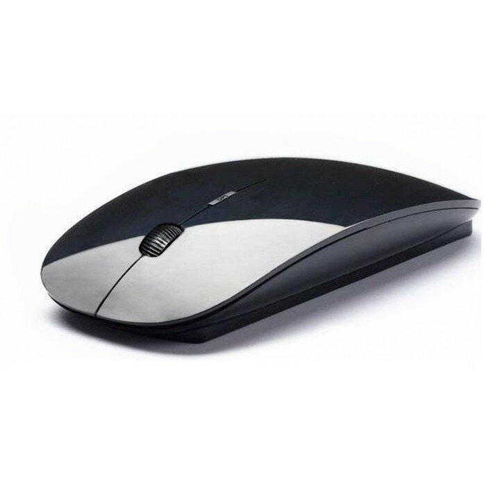 極薄 マウス 《光沢ブラック》 無線 光学式ワイヤレスマウス 2.4GHz USB[定形外郵便、送料無料、代引不可]