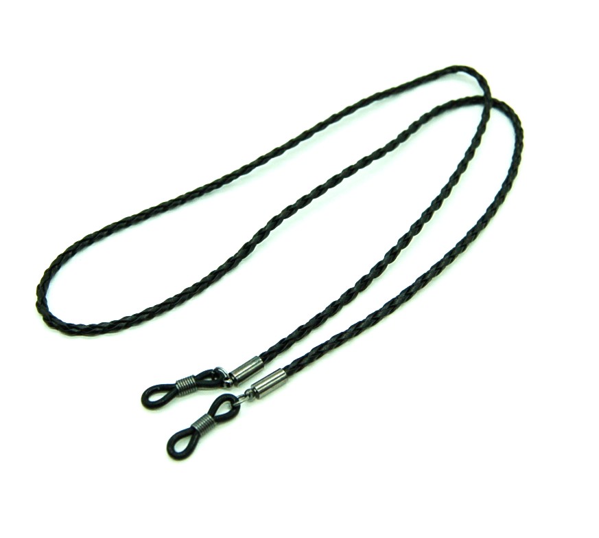 メガネチェーン 編み込み 《ブラック》 眼鏡チェーン メガネストラップ メガネコード[定形外郵便、送 ...