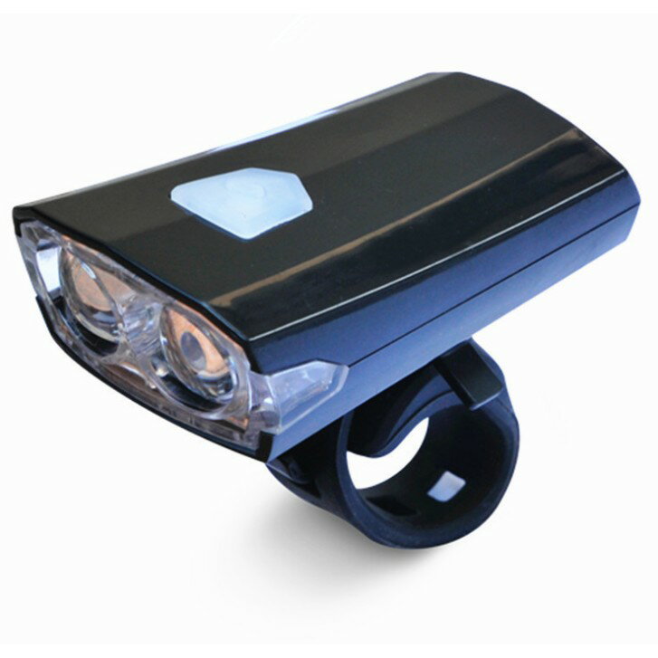 マウントタイプ USB充電式 自転車 ヘッドライト 《ブラック》 3点灯[定形外郵便、送料無料、代引不可]