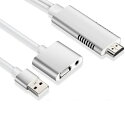 テレビ 接続 iOS iPhone iPad Android hdmi 変換 対応 アダプター ケーブル 3in1 フルHD USB ミラーリング テレビ 映す...