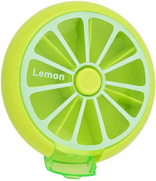 ピルケース 《Lemon グリーン》 薬入れ 仕分け 持ち運び 携帯ケース 収納ケース[定形外郵便、送料無料、代引不可]