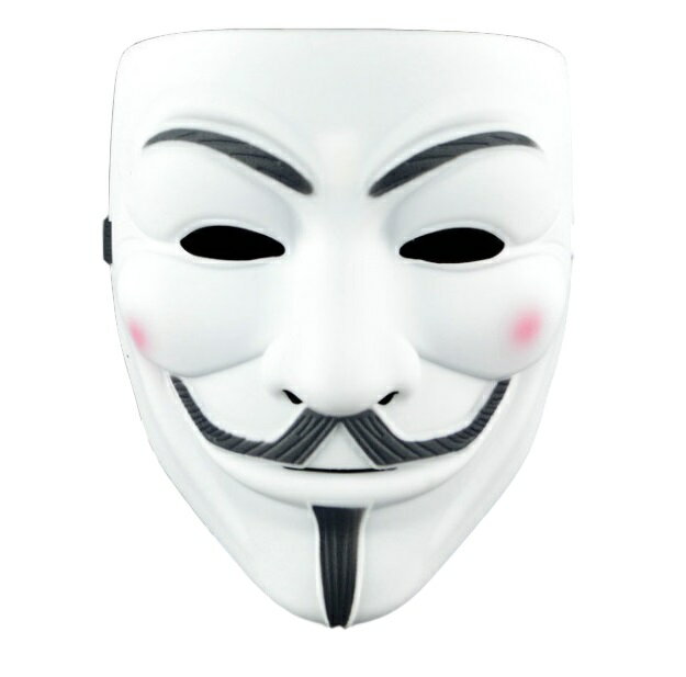 仮面マスク V for Vendetta ガイフォークス アノニマス 厚手マットver 《ホワイト》 仮装 コスプレ[定形外郵便、送料…