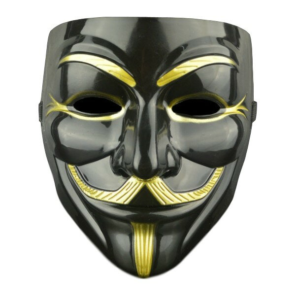 仮面マスク V for Vendetta ガイフォークス アノニマス アイラインver 《ブラック》 仮装 コスプレ[定形外郵便、送料…