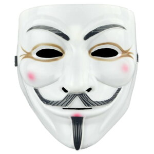 仮面マスク V for Vendetta ガイフォークス アノニマス アイラインver 《ホワイト》 仮装 コスプレ[定形外郵便、送料無料、代引不可]