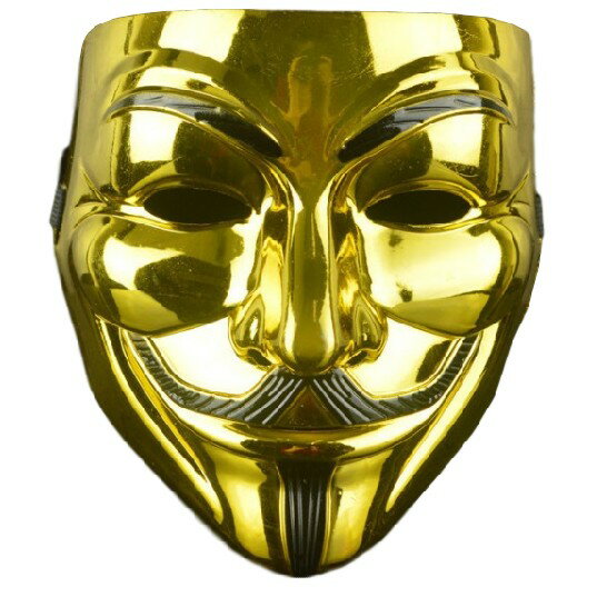 V for Vendetta ガイフォークス アノニマス 仮面マスク ゴールド 商　品　説　明 謎の集団「アノニマス」の仮面です。 ※眉間に金型で残した小さな跡が見られる場合がございます。不良ではございませんので、予めご了承ください。※輸入...