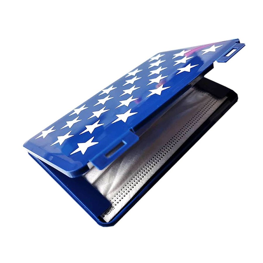 2-3枚収納 マスクケース 《ブルー》 星柄 青 収納ケース 持ち歩き マスク入れ 保管ケース[ゆうパケット..