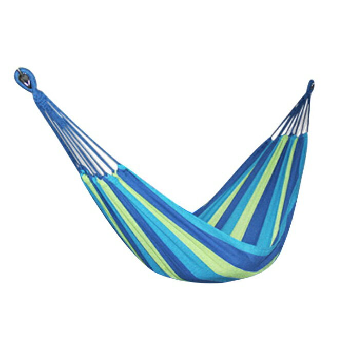 カラフルハンモック 1人用 《ブルー×グリーン》 190×80cm 収納袋付き ブランコ キャンプ アウトドア[送..