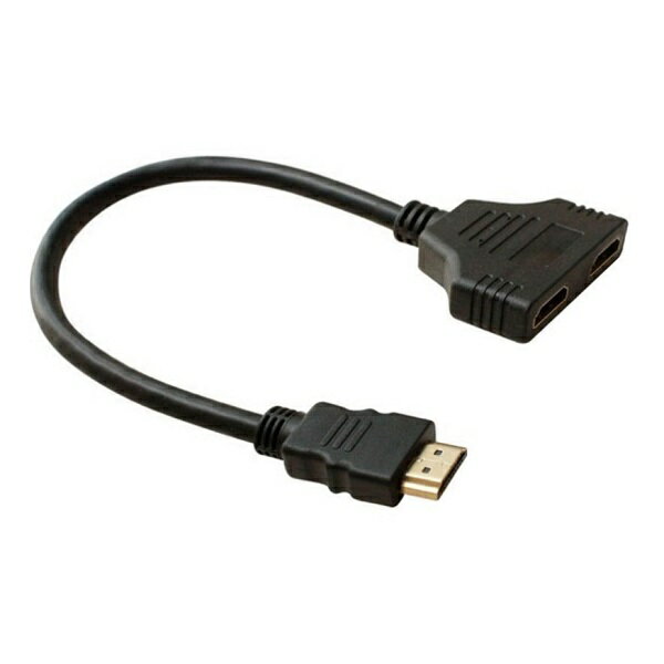 1入力2出力 HDMIスプリッター 《ブラック》 交互表示 アダプター 分配ケーブル [ゆうパケット ...