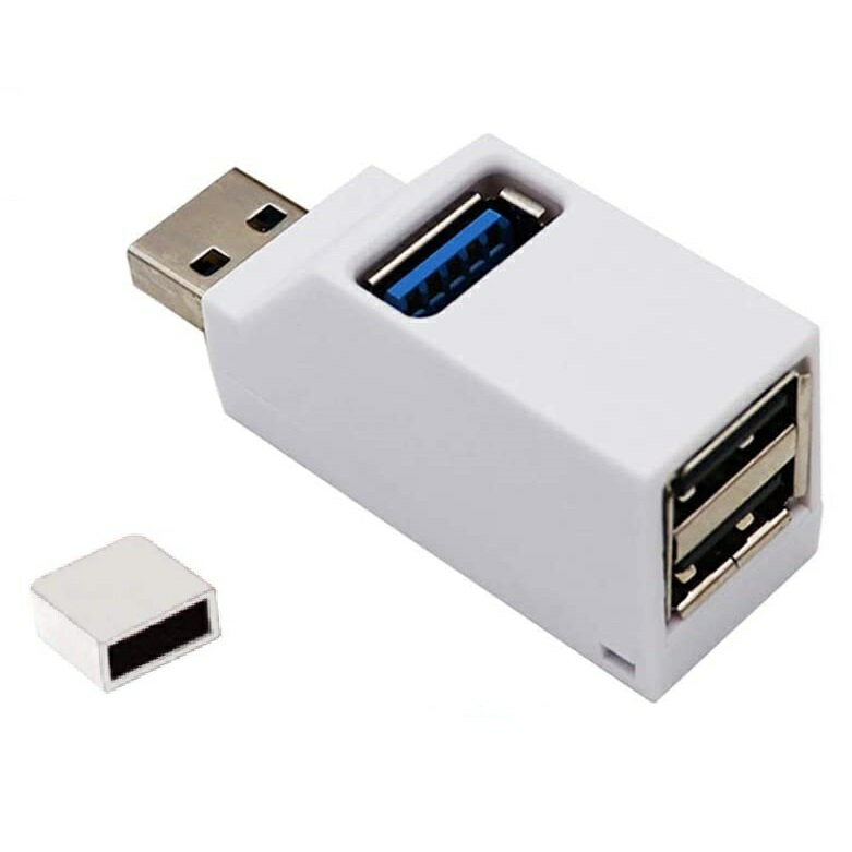 USB3.0 USB2.0コンボハブ USBハブ 3ポート 《ホワイト》 拡張 軽量 小型 コンパクト 定形外郵便 送料無料 代引不可