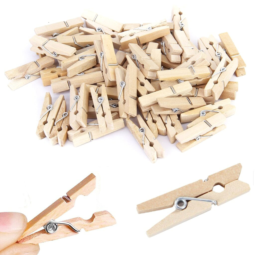 50個セット天然木 ウッドクリップ ミニ洗濯ばさみ 2.5cm ナチュラル 木製 クロスピン ウッドピンチ[定形外郵便、送料無料、代引不可]