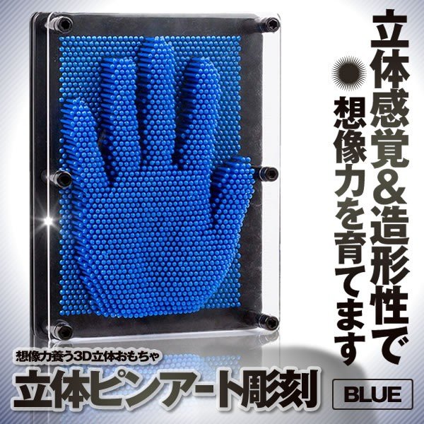 大型 3Dピンアートボード 《ブルー》 彫刻 立体 手形 手の模型 おもちゃ 芸術 装飾品 知育玩具[送料無料(一部地域を除く)] vaps2shop-10019242 LE-Ciel サンプル画像2