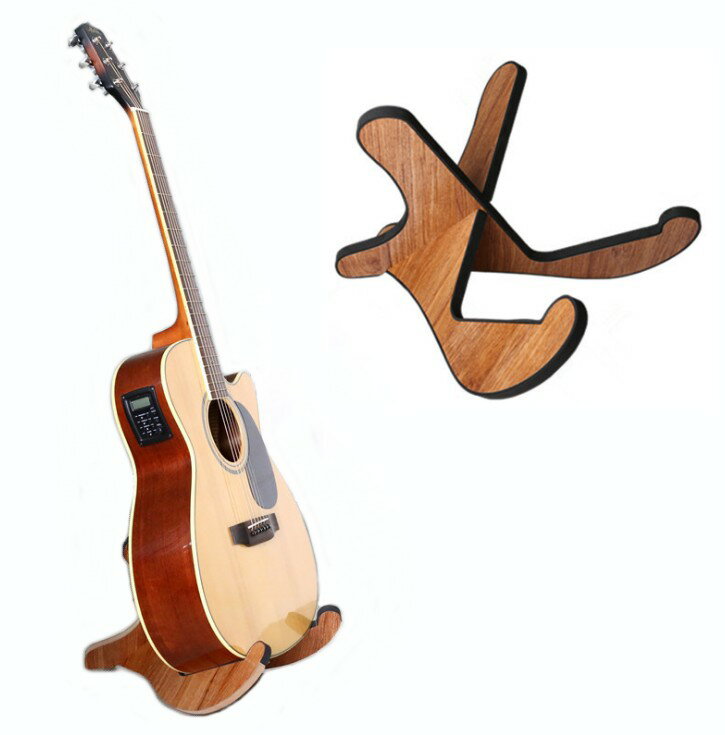 X型 木製 ギタースタンド 折りたたみ ディスプレイ 保管 アコギ エレキ アコースティック 汎用 ポータブル ホルダー
