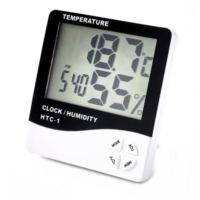 4ボタン デジタル温湿度計 温度計 湿度計 アラーム 時計 