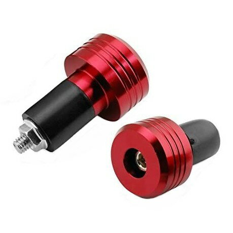 2個セット オートバイ ハンドル バーエンドキャップ 《レッド》 アルミ シンプル バイク グリップ ...