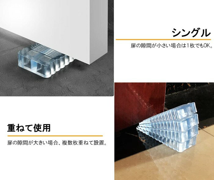 隙間用 ドアストッパー 2個セット 引き戸 開き戸 室内 玄関 ドア止め スライドドアロック ゴム 滑り止め[ゆうパケット発送、送料無料、代引不可] [2]