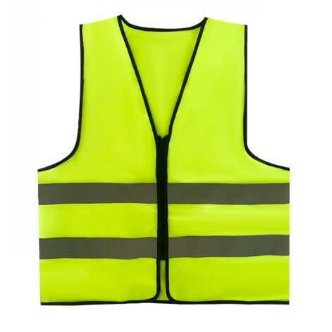 安全ベスト ファスナー式 蛍光ベスト 《イエロー》 夜間 警備員 自転車 ランニング 防犯 交通安全 ...