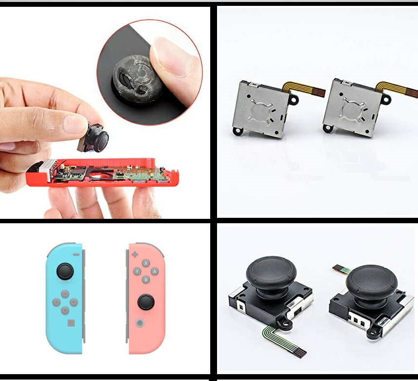 Joy-Con対応 アナログジョイスティック 2個セット 修理ツール付 ニンテンドースイッチ ジョイコン[ゆうパケット発送、送料無料、代引不可]