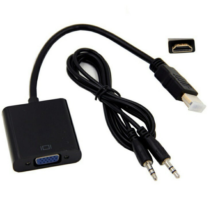 HDMI(オス) to VGA(メス) 変換アダプタ オーディオケーブル付き [定形外郵便、送料無料 ...