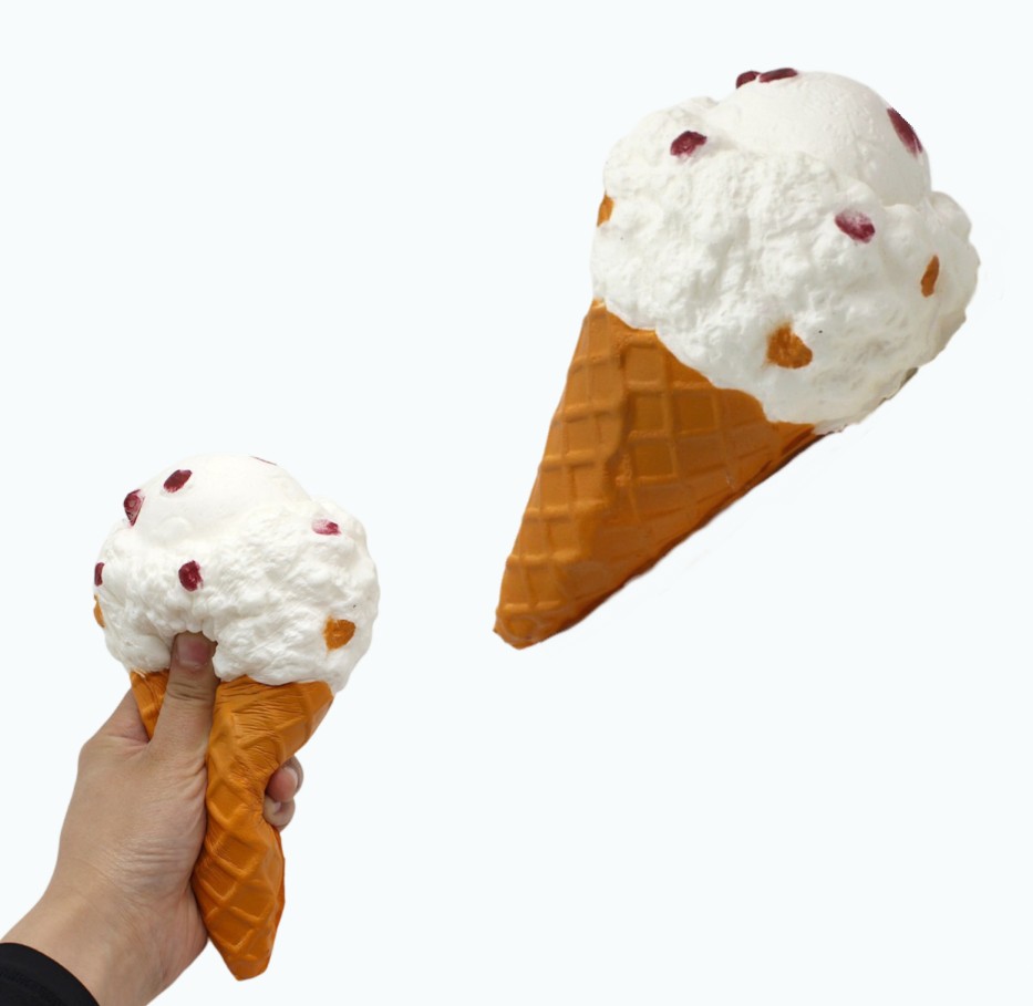 スクイーズ ジャンボアイスクリーム 香り付き ビッグサイズ 19cm 低反発 スイーツ アイスクリーム スクイーズ 面白 玩具 定形外郵便 送料無料 代引不可