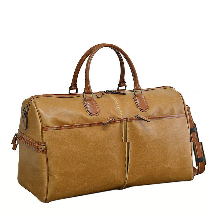 BRELIOUS（ブレリアス） ボストンバッグ 旅行カバン メンズ レディース 白化合皮 32リットル 50×29×23cm 10438-10 キャメル 商　品　説　明 ◆ レトロ調のお洒落なボストンバッグ。 ◆ 両開きファスナー開閉で中身が見えやすく、出し入れも楽々。 ◆ 白化加工でオールドレザー調のエイジング感が楽しめます。 ◆ 旅行や出張はもちろん、ゴルフやジム通いにもおススメ！ 商　品　仕　様 【 商品詳細 】 ■ サイズ ・横幅50cm &times; 高さ29cm &times; 厚み23cm ■ 容量 ・約32リットル ■ 重量 ・約1050g ■ 素材 ・白化合皮 ■ カラー ・01-黒、10-キャメル ■ 生産地 ・日本製（ 兵庫県豊岡市にて生産 ） ■ ブランド ・BRELIOUS（ブレリアス） ■ 仕様 ・正面 &hellip; ファスナーポケット&times;2 ・背面 &hellip; ファスナーポケット ・メインルーム &hellip; ファスナーポケット、アテポケット ・片側面 &hellip; ファスナーポケット ■ その他 ・底鋲付き、肩アテ付きショルダーベルト、底板付き ※ 予告なく仕様変更する事がありますのでご了承下さい。 保　証　に　つ　い　て ■メーカー保証なし 記載の注意事項を除く初期不良品の場合のみ、商品到着から1週間以内のみ対応いたします。 ご到着後はお早めに商品状態をご確認ください。 注　意　事　項 ●こちらの商品は、未使用新品です。●モニター環境により、実際のカラーと異なって見える場合がございます。　 ★この商品は発送先が北海道、沖縄、離島の場合は注文金額により以下の送料が必要です。・北海道の場合、注文金額が3,980円未満は880円、3,980円以上は送料無料です。・沖縄、離島の場合、注文金額が9,800円未満は880円、9,800円以上は送料無料です。