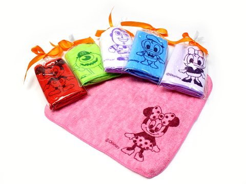 ディズニー ミニタオル 1枚入り リボン付き 20×20cm デイジー[ディズニー][定形外郵便、送料無料、代引不可]