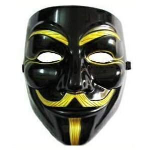 VIP版 V for Vendetta アノニマス/ガイ・フォークス 仮面 マスク ブラック&ゴールド[面白]【smtb-KD】[定形外郵便、送料無料、代引不可]