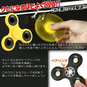 ハンドスピナー 《三角丸型》 カラーランダム 指スピナー Hand spinner 集中力 不安 ADHD ストレス解消[定形外郵便、送料無料、代引不可]