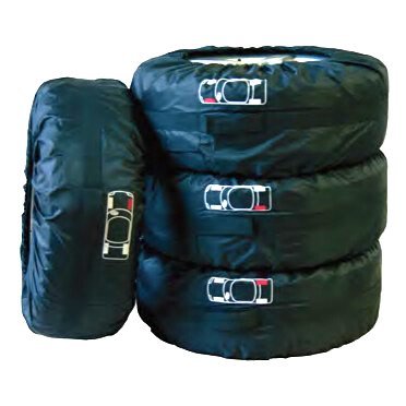 13〜19インチ(直径64cmまで)対応 取っ手付きタイヤカバー 4枚セット[送料無料(一部地域を除く)]