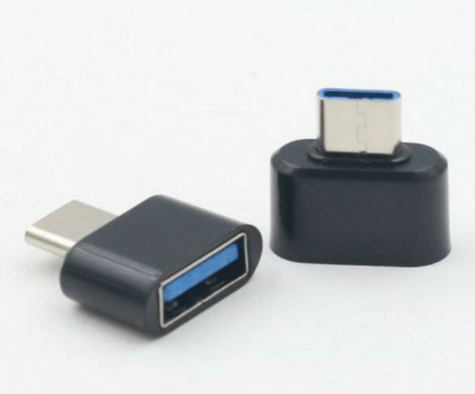 OTG対応 USB-A to USB Type-C 変換アダプター 《ブラック》[定形外郵便、送料無料、代引不可]