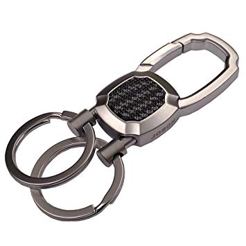 スマートキーケース 《シルバー》 車 鍵 収納 カラビナ ベルト フック キーホルダー[定形外郵便、送料無料、代引不可]