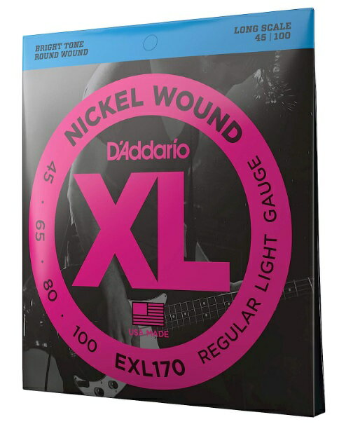 D'Addario ダダリオ ベース弦 ニッケル Long Scale .045-.100 EXL170[ゆうパケット発送、送料無料、代引不可]