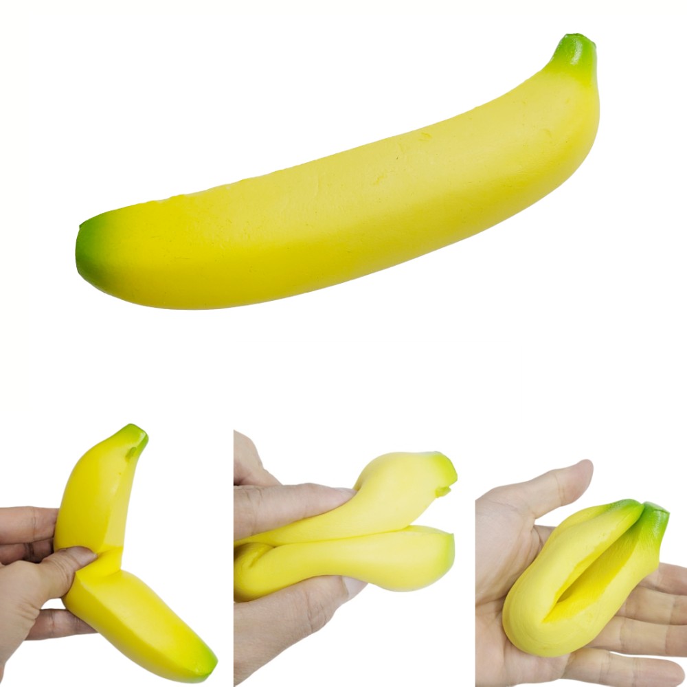 バナナスクイーズ 《18cm》 高反発 弾力 スクイーズ バナナ[定形外郵便、送料無料、代引不可] 2