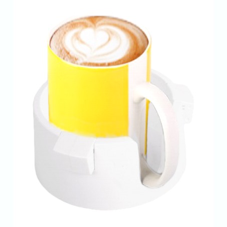 こぼさない 倒れないドリンクホルダー 《ホワイト》 カップホルダー 固定 コースター マグカップ 缶 タンブラー 持ち手 卓上 車[ゆうパケット発送、送料無料、代引不可]