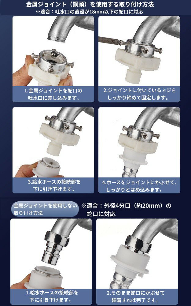 汎用タイプ 洗濯機 給水ホース 0.8m 自動...の紹介画像3