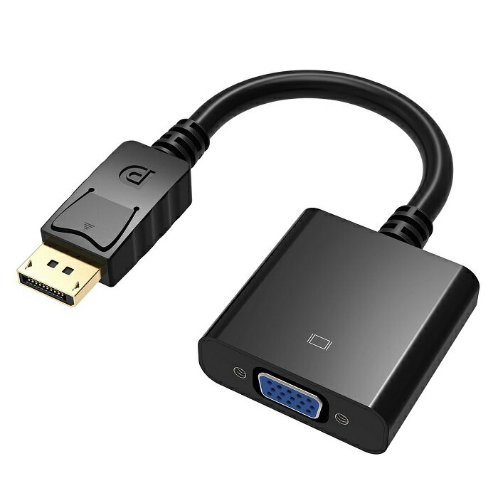 Displayport to VGA 変換アダプター ブラック 金メッキコネクタ Display port to VGA[ケーブル類][定形..
