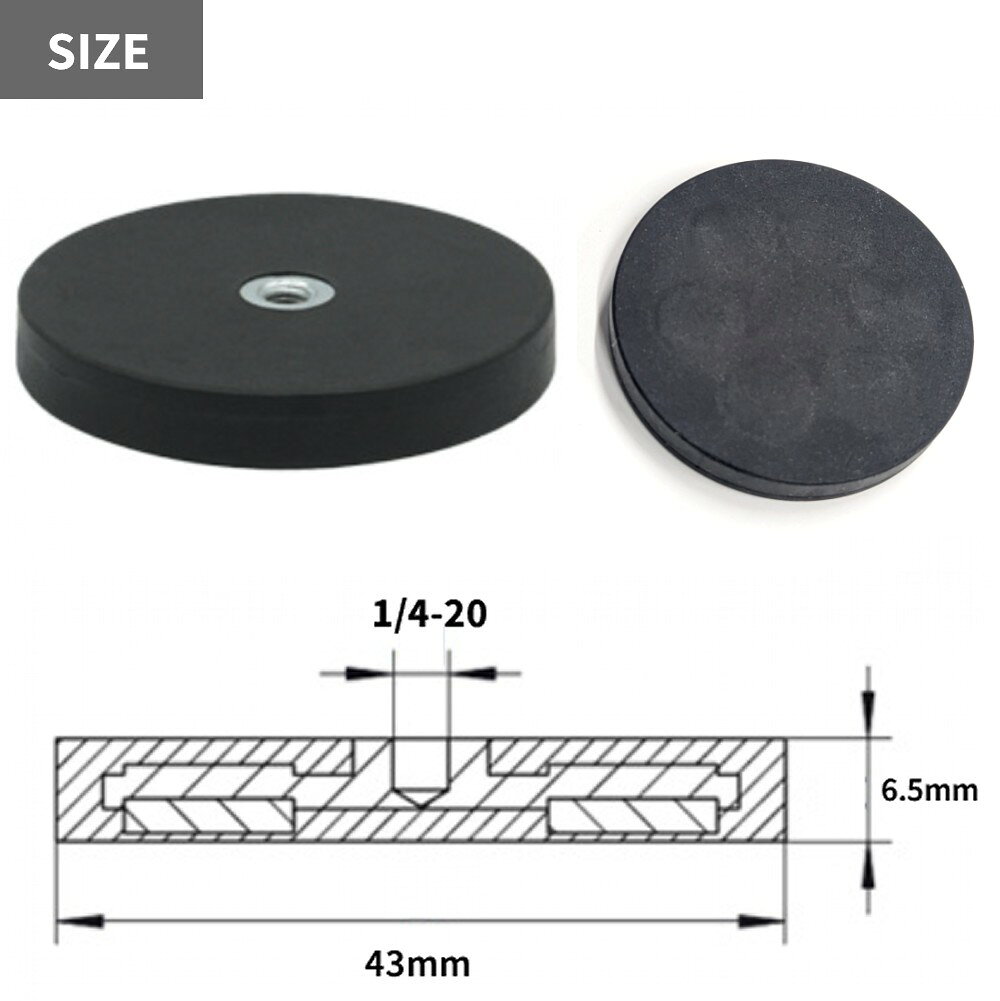 マグネット台座 1/4ネジ 43mm 磁気スタンドホルダー 吸着8.5kg 雲台 防犯カメラ 車...