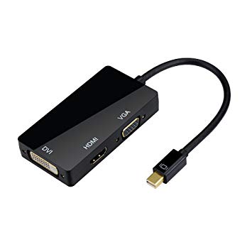 Mini Displayport to DVI/VGA/HDMI 変換アダプター 《ブラック》[ゆうパケット発送、送料無料、代引不可]