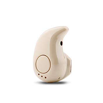 Bluetooth 4.0 片耳 ミニワイヤレスイヤホン 軽量 小型 イヤホン ハンズフリー 通話 (ベージュ)[定形外郵便、送料無料、代引不可]