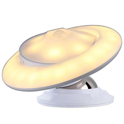 Rakuten - UFOセンサーライト 《イエロー》 LED 人感ライト オートモード 360度調節[ゆうパケット発送、送料無料、代引不可]