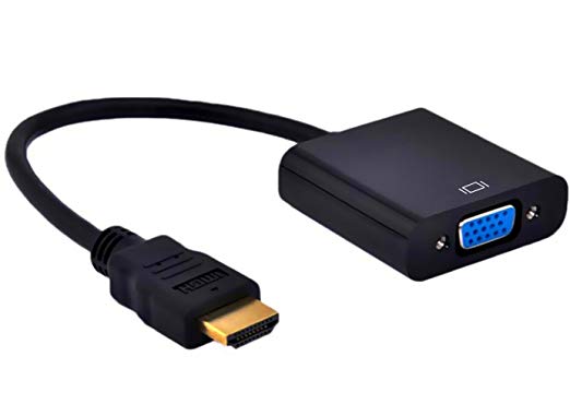 HDMI(オス) to VGA(メス) 変換アダプター 《ブラック》 HDMI A(オス)-ミニD- ...