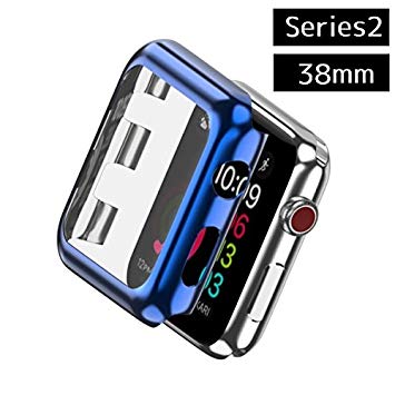 Apple Watch ���С� ��Series2�� ��38mm�� �ԥ֥롼�� ���åץ륦���å� �ݸ� ������[�����͹�ء�����̵��������Բ�]