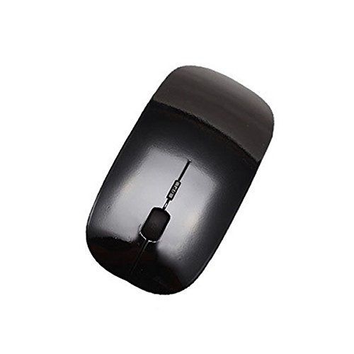 マウス 薄型 無線 ワイヤレスマウス 《ブラック》 2.4Ghz 光学式 MAC Windows 小型 軽量[定形外郵便、送料無料、代引不可]