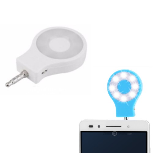 自撮りライト スマホ用 サークルセルフィー LED 充電式 美肌 iPhone (ホワイト)[定形外郵便、送料無料、代引不可]