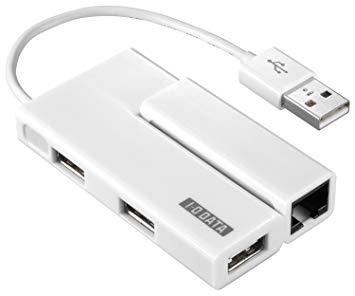 【中古品】I-O DATA 有線LANアダプター搭載 USB2.0 4ポートハブ US2-HB4ETX[定形外郵便、送料無料、代..