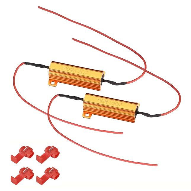 Rakuten - ハイフラ防止 抵抗器 2個セット 50W 6Ω LED アルミニウム[ゆうパケット発送、送料無料、代引不可]