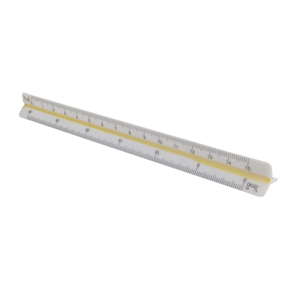 Rakuten - 三角スケール 15cm 建築 製図用 6スケール対応 1/100から1/600 縮尺定規 プラスチック 三角定規[定形外郵便、送料無料、代引不可]